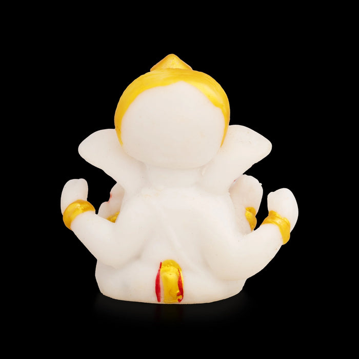 Ganapati Sitting Murti - 2 x 2 Inches | Resin Statue / Vinayakar Idol for Living Room & Pooja Space