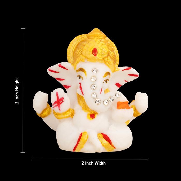 Ganapati Sitting Murti - 2 x 2 Inches | Resin Statue / Vinayakar Idol for Living Room & Pooja Space