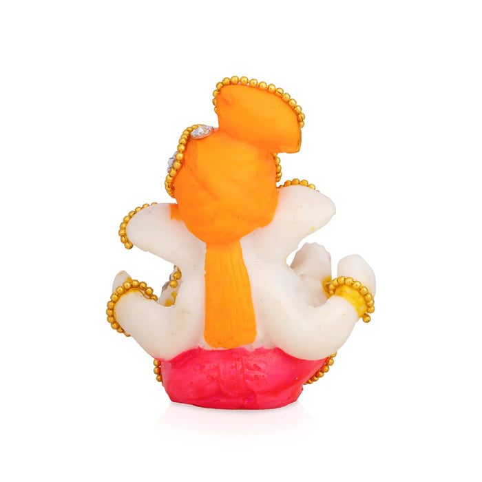 Ganesha Sitting Murti - 2.75 x 2 Inches | Resin Statue/ Decorative Ganapati Idol for Living Room & Pooja Space