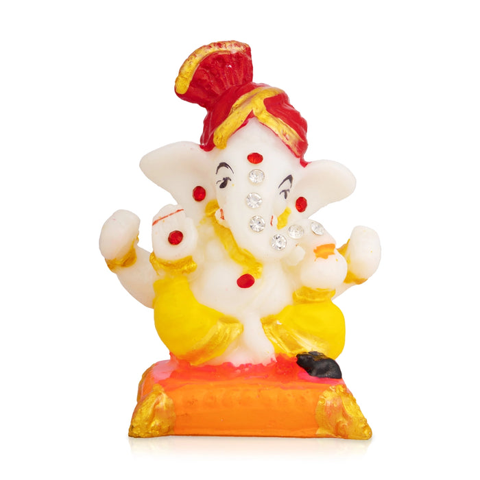 Gansha Murti - 3 x 2.5 Inches | Resin Idol/ Lord Vinayagar Statue for Living Room & Pooja Decor