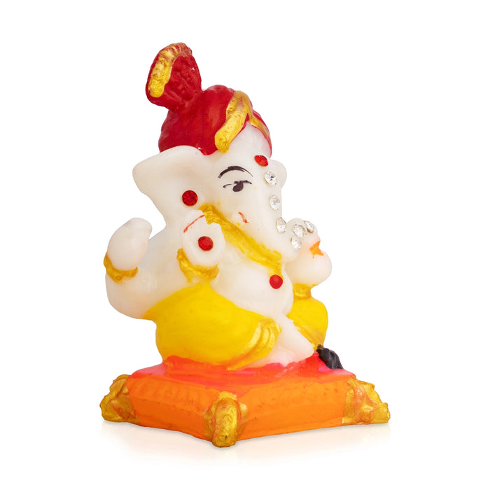 Gansha Murti - 3 x 2.5 Inches | Resin Idol/ Lord Vinayagar Statue for Living Room & Pooja Decor