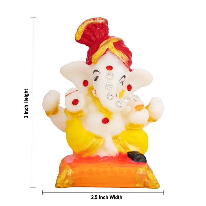 Gansha Murti - 3 x 2.5 Inches | Resin Idol/ Lord Vinayagar Statue for Living Room & Pooja Decor
