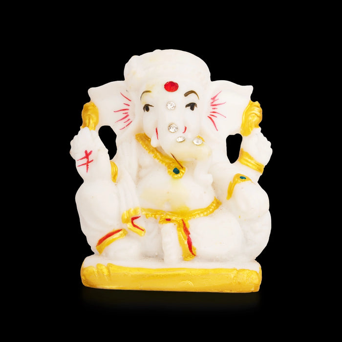 Vinayagar Sitting Statue - 3 x 2.5 Inches | Resin Ganapati Idol/ Ganesha Murti for Home, Pooja Room & Gifting