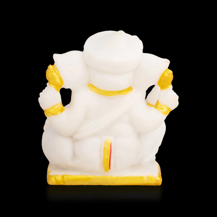 Vinayagar Sitting Statue - 3 x 2.5 Inches | Resin Ganapati Idol/ Ganesha Murti for Home, Pooja Room & Gifting