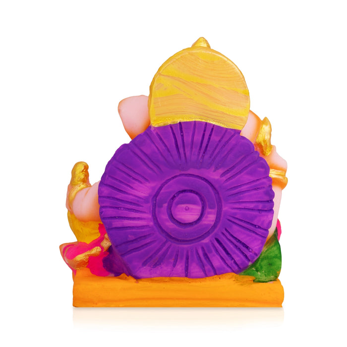 Ganapati Idol - 3.25 x 2.75 Inches | Decorative Resin Murti/ Vinayagar Statue for Pooja Room, Home & Gifting