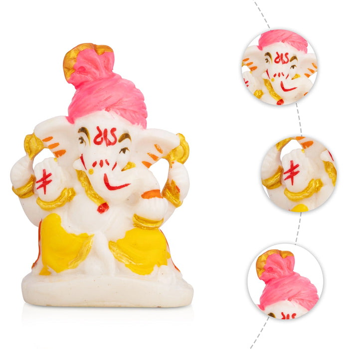 Vinayagar Statue - 3 x 2 Inches | Resin Idol/ Ganesha Murti for Home, Pooja Room & Gifting