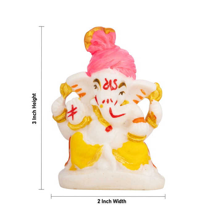 Vinayagar Statue - 3 x 2 Inches | Resin Idol/ Ganesha Murti for Home, Pooja Room & Gifting