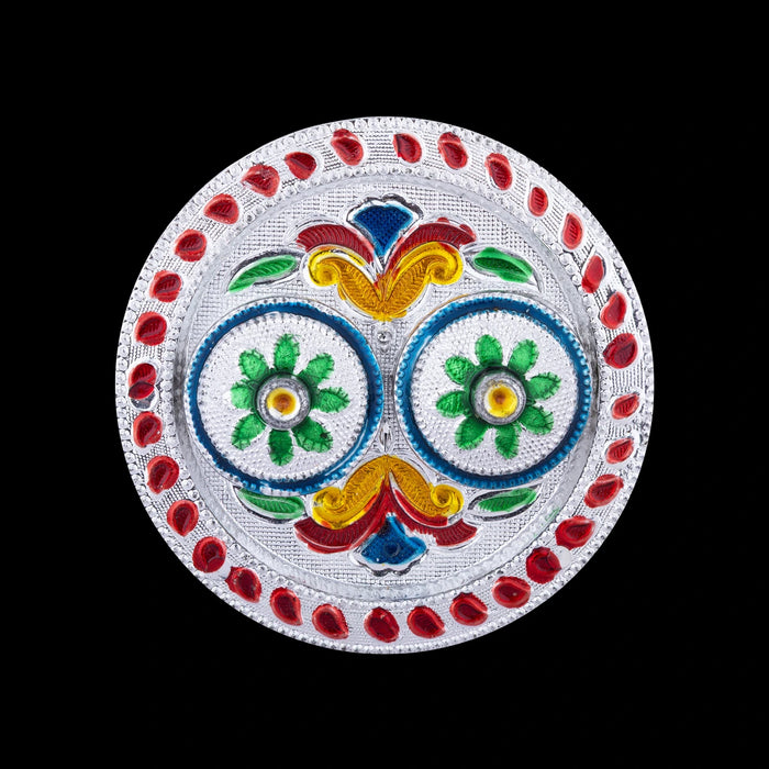 Kumkum Box With Plate - 0.5 x 2.5 Inches | Fiber Kumkum Bharani/ Sindoor Pot for Pooja/ Assorted