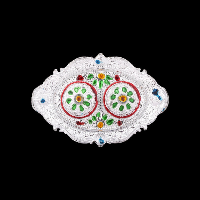 Kumkum Box With Plate - 0.5 x 2.5 Inches | Fiber Kumkum Bharani/ Sindoor Pot for Pooja/ Assorted