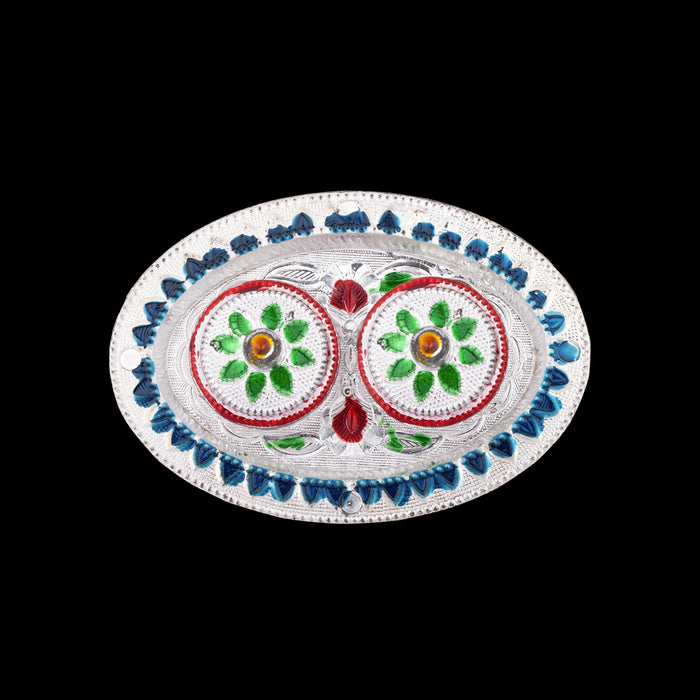Kumkum Box With Plate - 0.5 x 2.5 Inches | Fiber Kumkum Bharani/ Sindoor Pot for Pooja/ Assorted