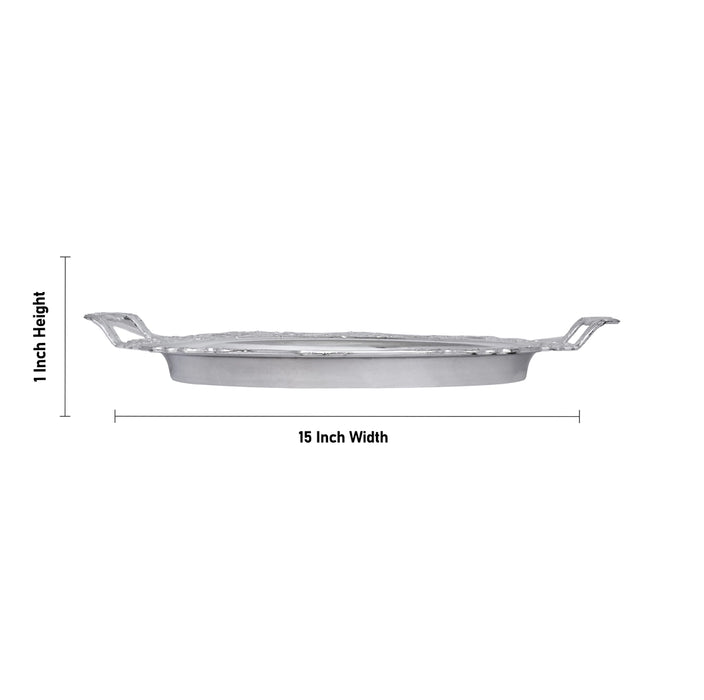 Tray with Handle - 1 x 15 Inches | Serving Plate / Decorative Tray for Home Decor & Gifting
