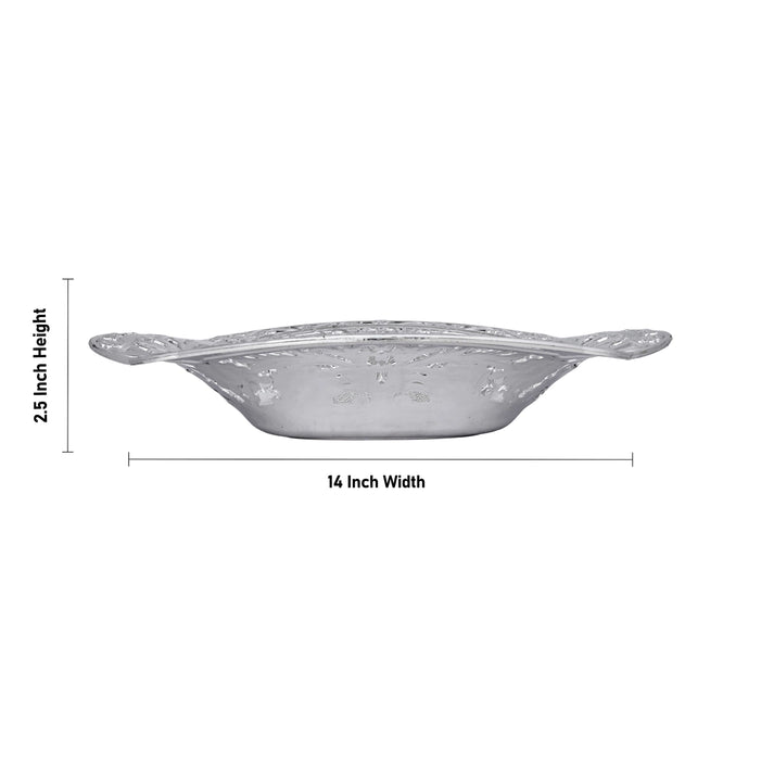 Basket - 2.5 x 14 Inches | Decorative Fruit Bowl/ Serving Tray for Home & Festive Decor