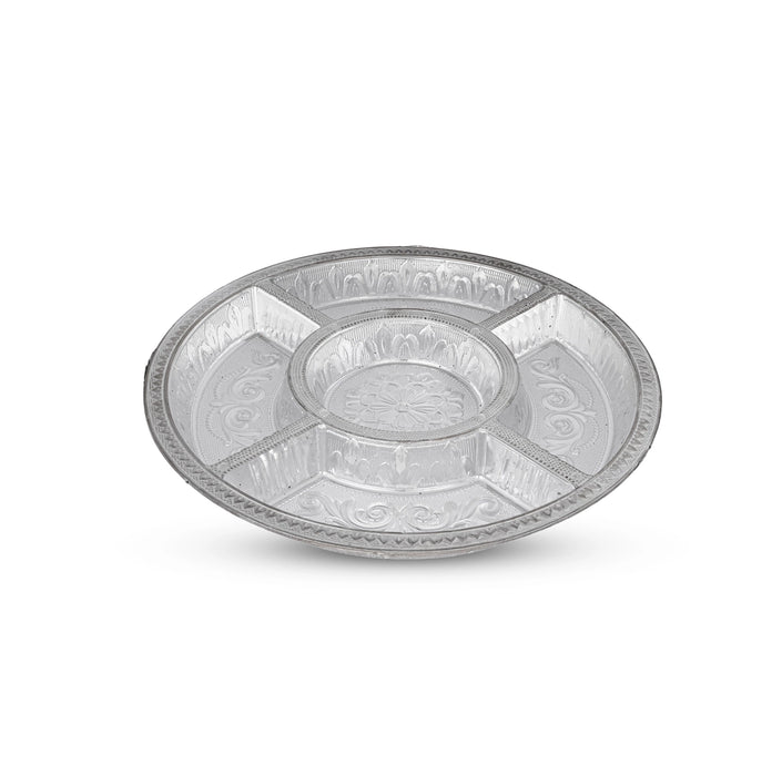 Dry Fruit Box - 1 x 9.5 Inches | Decorative Round Shape Dry Fruit Serving Tray/ Gift Box for Festive & Wedding Use