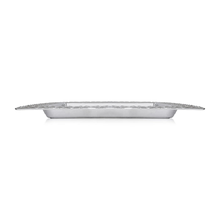 Tray - 1 x 16.5 Inches | Decorative Tray / Silver Polish Plate/ Serving Tray For Home Decor