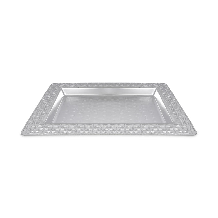 Tray - 1 x 16.5 Inches | Decorative Tray / Silver Polish Plate/ Serving Tray For Home Decor