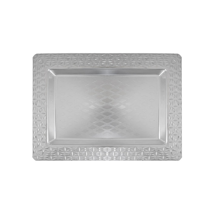 Tray - 1 x 16.5 Inches | Decorative Tray / Silver Polish Plate/ Serving Tray For Home Decor