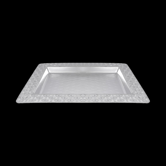 Tray - 1 x 16.5 Inches | Decorative Tray / Silver Polish Plate/ Serving Tray For Home Decor