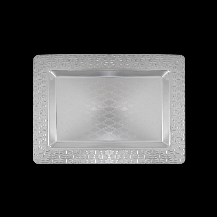 Tray - 1 x 16.5 Inches | Decorative Tray / Silver Polish Plate/ Serving Tray For Home Decor