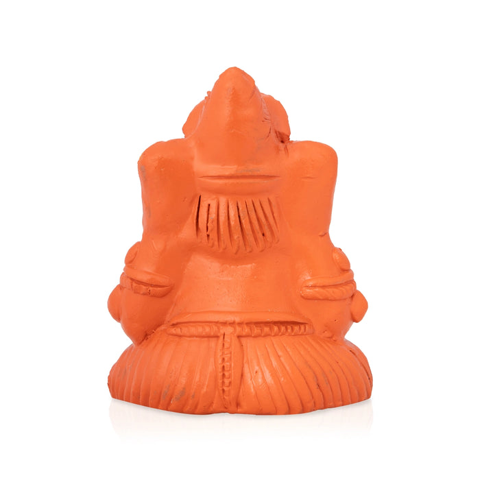 Ganesha Sitting Murti - 3 x 2 Inches | Teracotta Idol/ vinayagar Statue Forr Home & Pooja Space