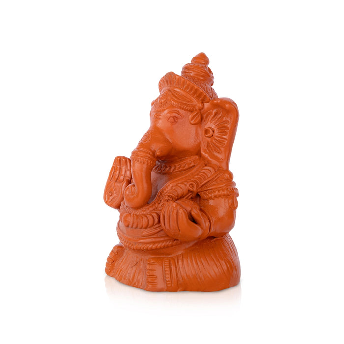 Ganesha Terracotta Clay Golu Bommai - 7 x 4.5 Inches | Giri Golu Doll/ Navaratri Kolu Bommai/ Gombe/ Bommalu