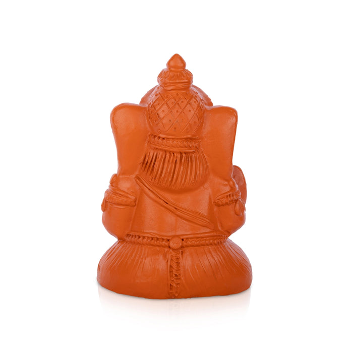 Ganesha Terracotta Clay Golu Bommai - 7 x 4.5 Inches | Giri Golu Doll/ Navaratri Kolu Bommai/ Gombe/ Bommalu