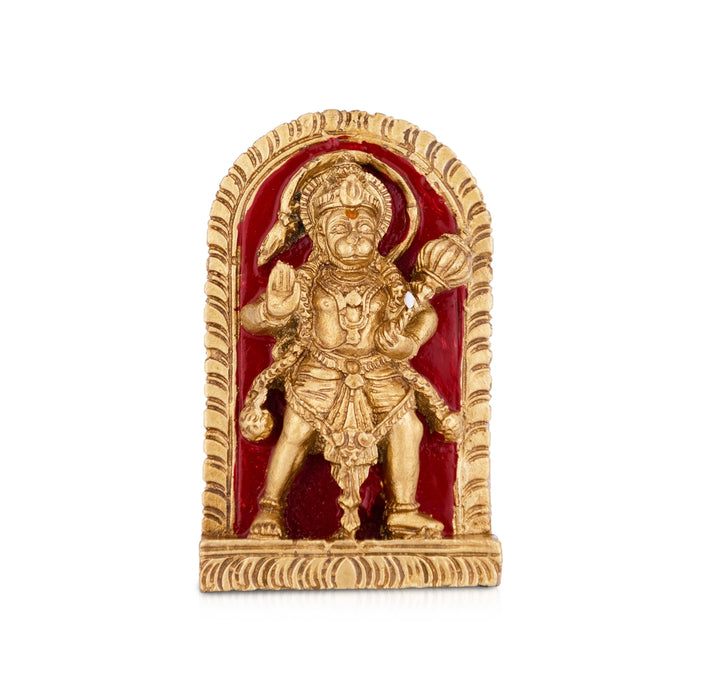 Hanuman Standing With Arch Murti - 3.5 x 2 Inches | Resin Idol/ Anjaneyar Statue For Home & Car Decor