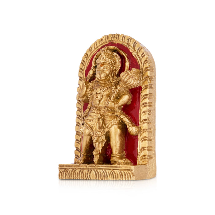 Hanuman Standing With Arch Murti - 3.5 x 2 Inches | Resin Idol/ Anjaneyar Statue For Home & Car Decor