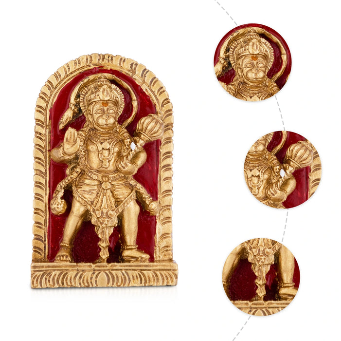 Hanuman Standing With Arch Murti - 3.5 x 2 Inches | Resin Idol/ Anjaneyar Statue For Home & Car Decor