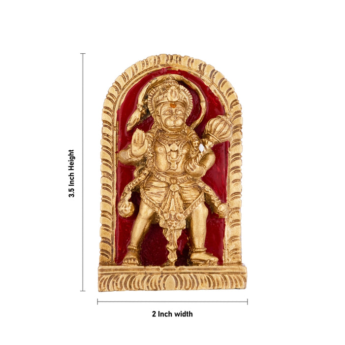 Hanuman Standing With Arch Murti - 3.5 x 2 Inches | Resin Idol/ Anjaneyar Statue For Home & Car Decor