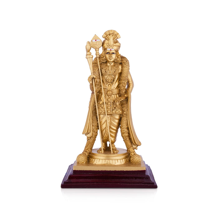 Raja Alankara Murugan Standing On Base Idol - 7 x 4.5 Inches | Resin Statue/ Karthikeyan Figurine For Home
