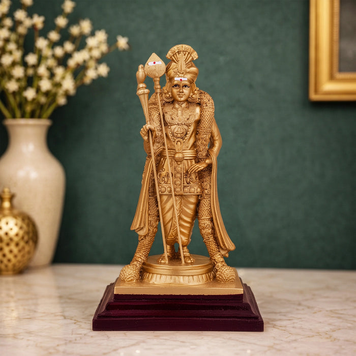 Raja Alankara Murugan Standing On Base Idol - 7 x 4.5 Inches | Resin Statue/ Karthikeyan Figurine For Home