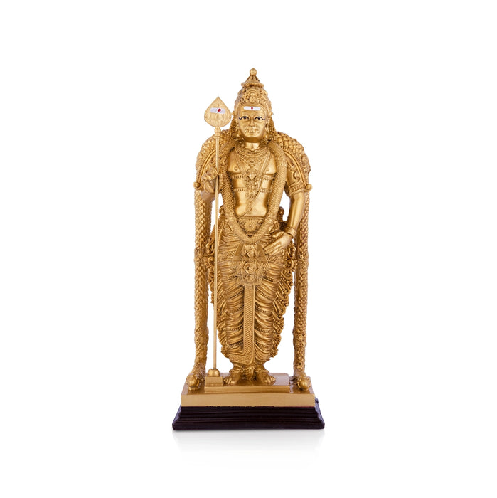 Malaysia Murugan Standing On Base Murti - 10 x 4 Inches | Resin Idol/ Murugan Statue For Pooja