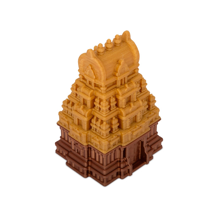 Kumkum Bharani - 3.3 x 2.5 Inches | Sindoor Pot/ 3D Gopuram Design Kumkum Pot for Pooja Room