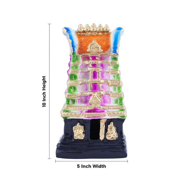 Gopuram Clay Golu Bommai - 10 x 5 Inches | Giri Golu Doll/ Navaratri Golu Bomma/Gombe/Bommai - Clay Kolu Bommai