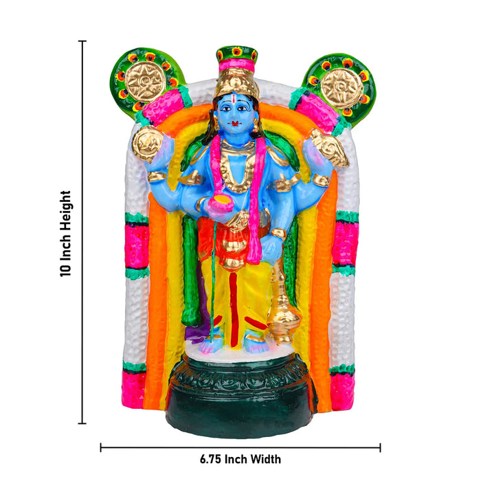 Guruvayurappan Clay Golu Bommai - 10 inches / Golu Doll / Navaratri Golu Bomma / Gombe / Bommalu - Clay Kolu Bommai