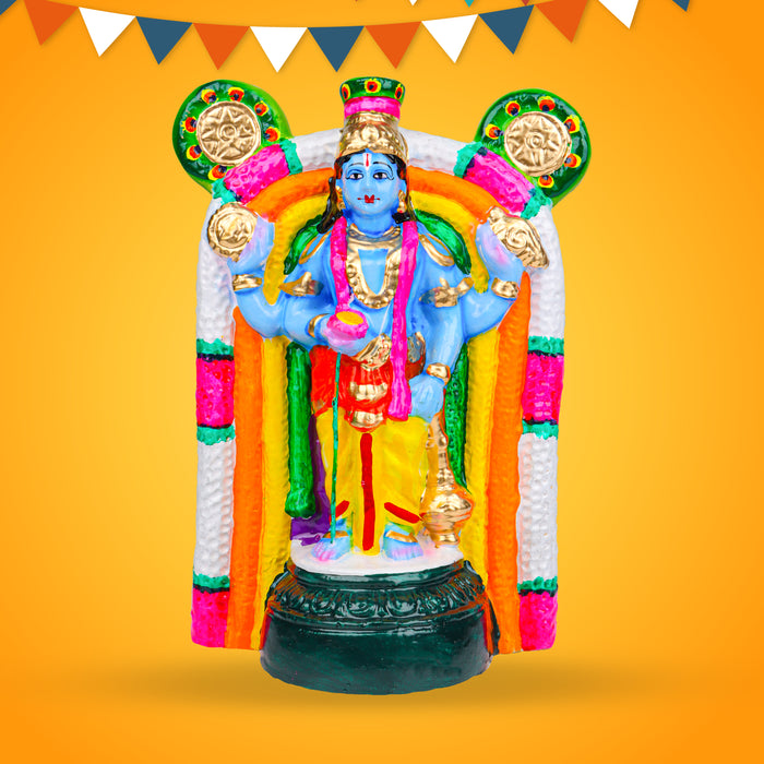 Guruvayurappan Clay Golu Bommai - 10 inches / Golu Doll / Navaratri Golu Bomma / Gombe / Bommalu - Clay Kolu Bommai