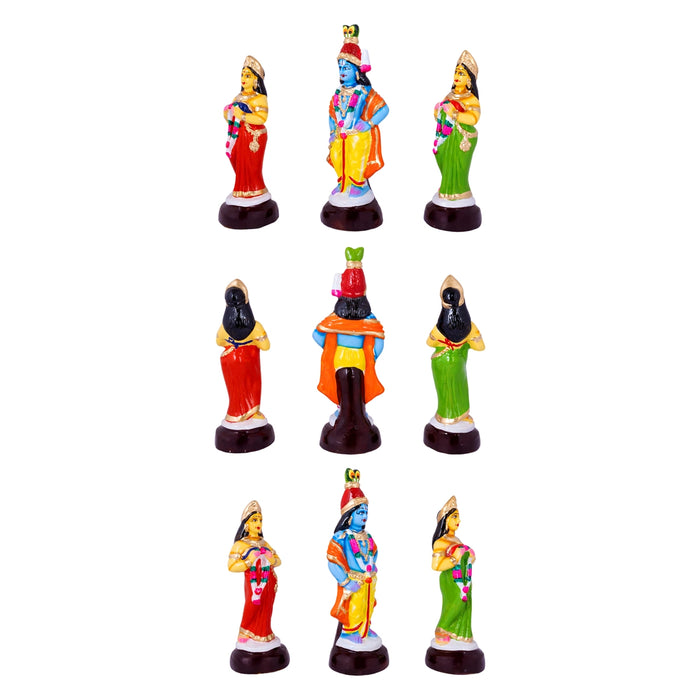 Gopishtri Paper Mache Golu Bommai Set - 8.5 x 3 Inches | Giri Golu Doll/ Navaratri Kolu Bomma/ Bommai