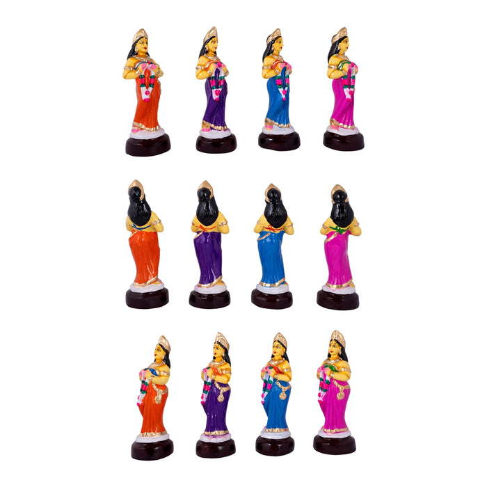 Gopishtri Paper Mache Golu Bommai Set - 8.5 x 3 Inches | Giri Golu Doll/ Navaratri Kolu Bomma/ Bommai