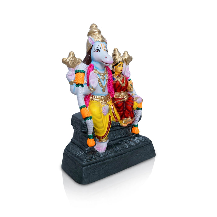 Lakshmi Hayagriva Clay Golu Bommai Pair - 14 x 8.5 Inches | Golu Doll / Navaratri Golu Bomma / Gombe / Bommai - Clay Kolu Bommai