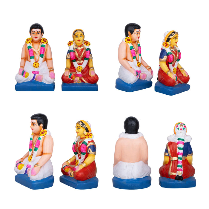 Iyer Marriage Clay Golu Bommai Set - 13 x 11 Inches | Giri Golu Doll/ Navaratri Golu Bomma/Gombe/Bommai - Clay Kolu Bommai