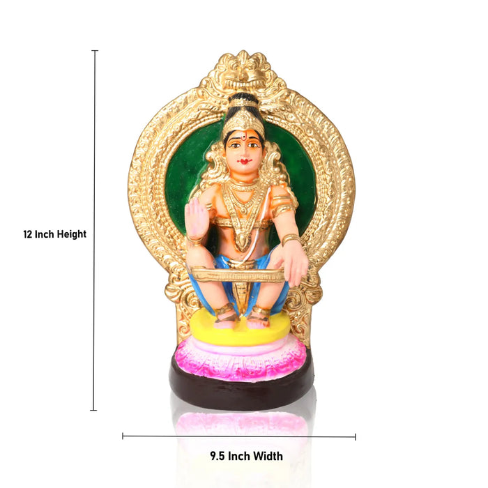 Ayyapan paper mache Golu Bommai - 12 inches / Golu Doll / Navaratri Golu Bomma / Gombe / Bommalu - Paper Mache Kolu Bommai