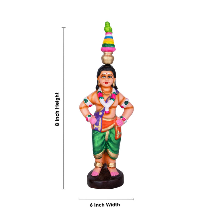 Karakattam Folk Dance Clay Golu Bommai Set - 8 x 6 Inches | Giri Golu Doll/ Navaratri Golu Bomma/Gombe/Bommai - Clay Kolu Bommai