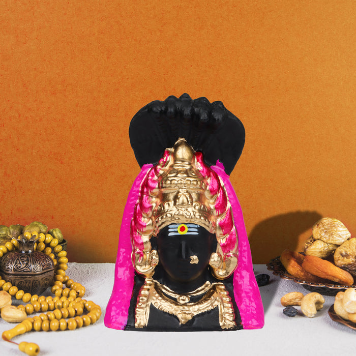 Karumari Amman Head Clay Golu Bommai - 6 x 3 Inches | Giri Golu Doll/ Navaratri Golu Bomma/ Gombe/ Bommai