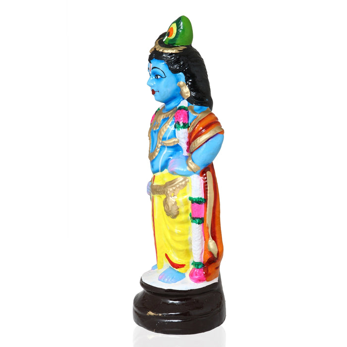 Krishna Standing Clay Golu Bommai - 11 x 4 Inches | Giri Golu Doll/ Navaratri Golu Bomma/Gombe/Bommai