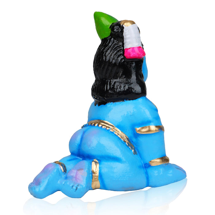 Crawling Krishna Clay Golu Bommai - 5.5 x 4 Inches | Giri Golu Goll/ Navartri Kolu Bommai/ Bomma/ Dasara Doll