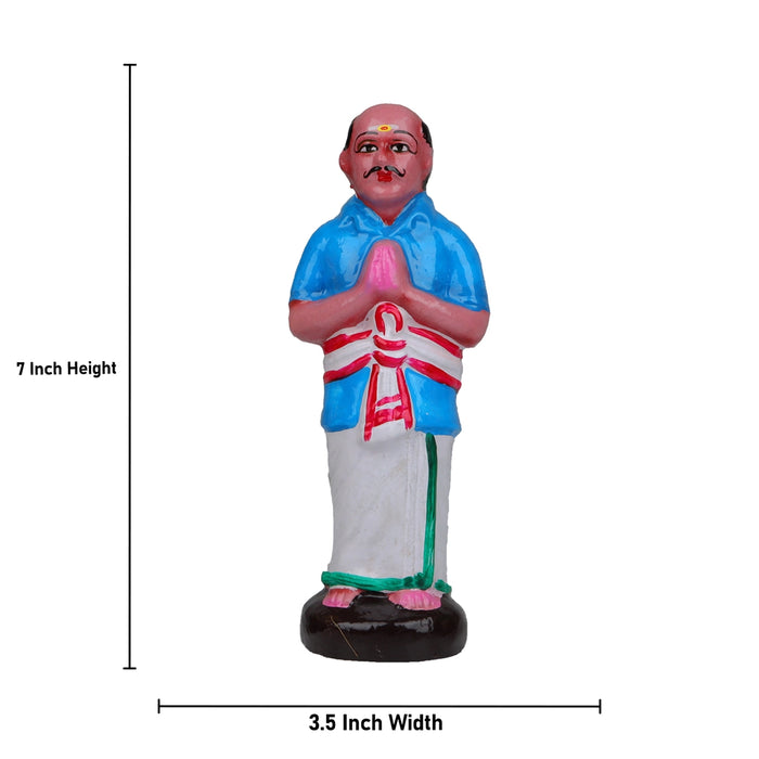 Ayyappan Irumudi Kettu Clay Golu Bommai Set - 7 x 3.5 Inches | Giri Golu Doll/ Navaratri Golu Bomma/Gombe - Clay Kolu Bommai