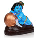 Crawling Krishna with Pot Clay Golu Bommai - 6 x 5 Inches | Giri Golu Doll/ Navaratri Golu Bomma/Gombe/Bommai - Clay Kolu Bommai