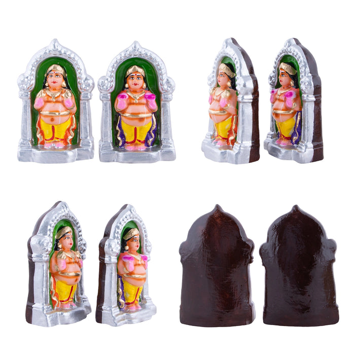 Lakshmi Kubera Clay Golu Bommai Set - 11 x 8 Inches | Giri Golu Doll/Navaratri Golu Bomma/Gombe/Bommai