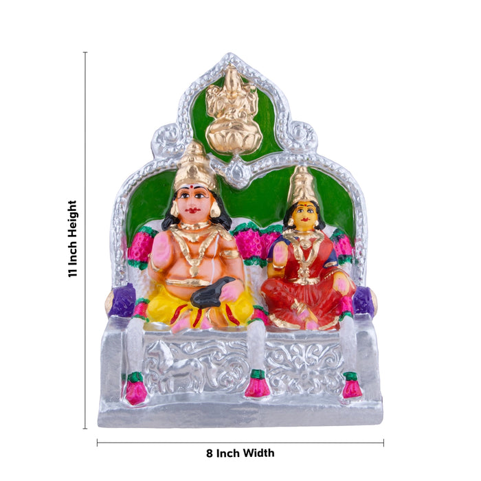 Lakshmi Kubera Clay Golu Bommai Set - 11 x 8 Inches | Giri Golu Doll/Navaratri Golu Bomma/Gombe/Bommai