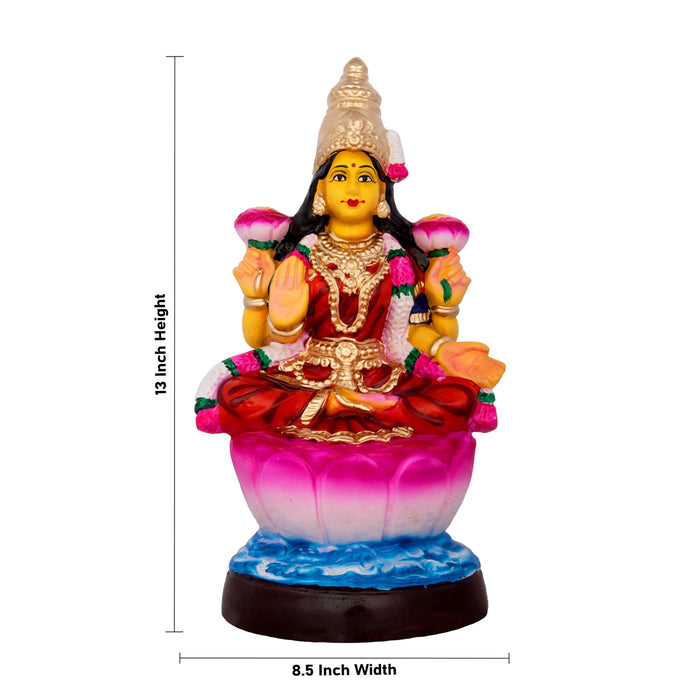 Lakshmi Idol Paper Mache Golu Bommai - 13 x 8.5 Inches | Giri Golu Doll/ Navaratri Golu Bomma/Gombe/Bommai